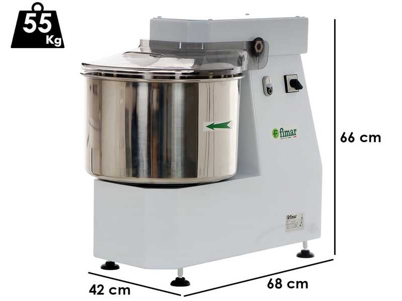 OUTLET - SENZA IMBALLO ORIGINALE - FIMAR 30LN - Impastatrice a spirale - Trifase - 25 Kg - 2 velocit&agrave;