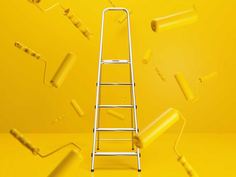 Colombo Stark, 6 gradini, 1.29mt - Scalandrino in alluminio con cavalletto