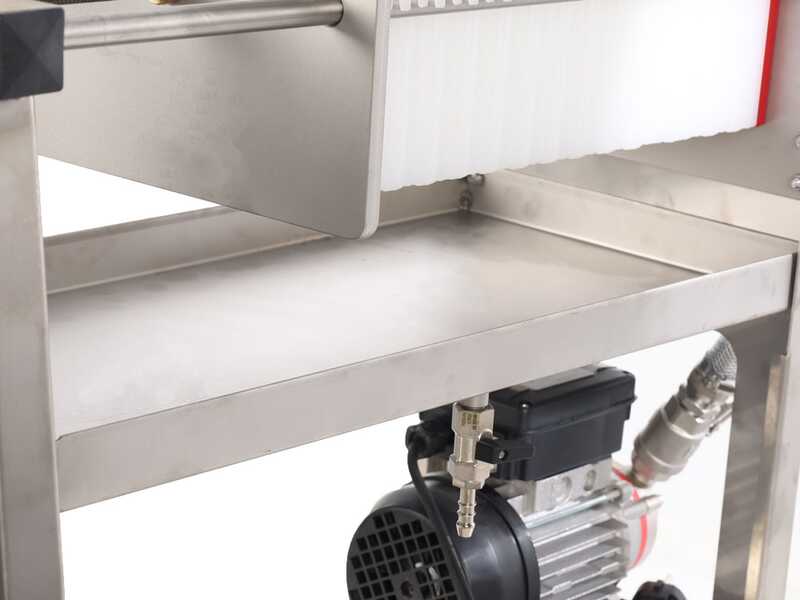 Enotecnica Pillan F10 - Filtro a cartoni per vino carrellato - Telaio INOX e pompa NOVAX