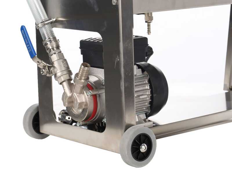 Enotecnica Pillan F10 - Filtro a cartoni per vino carrellato - Telaio INOX e pompa NOVAX