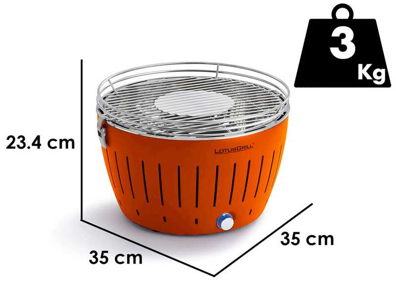 LotusGrill LG G34 U OR - Barbecue portatile per esterno - Scocca arancione