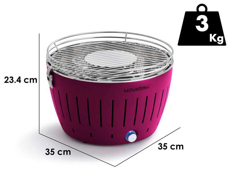 LotusGrill LG G34 U PU - Barbecue portatile per esterno - Scocca viola