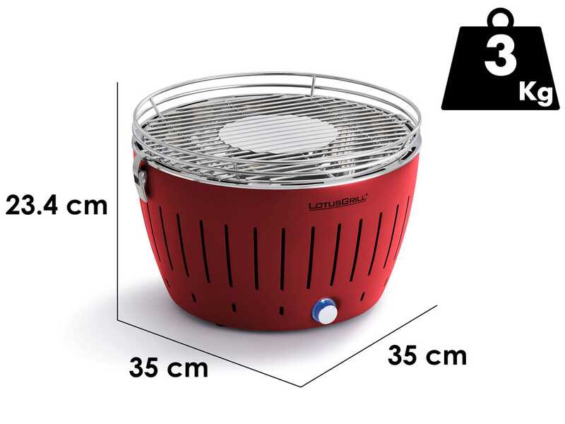 LotusGrill LG G34 U RD - Barbecue portatile per esterno - Scocca rossa