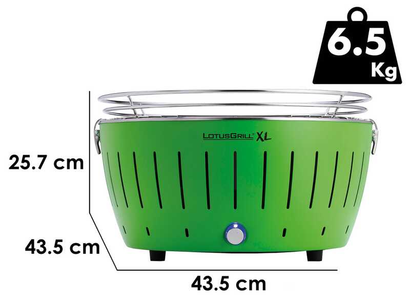 LotusGrill LG G435 U GR - Barbecue portatile per esterno XL - Scocca verde
