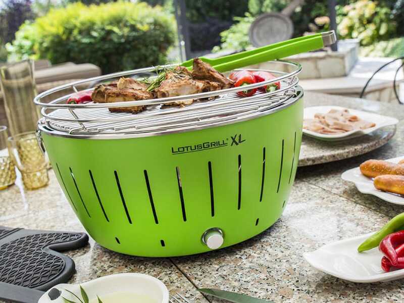 LotusGrill LG G435 U GR - Barbecue portatile per esterno XL - Scocca verde