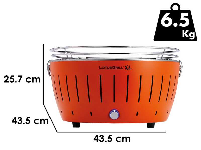 LotusGrill LG G435 U OR - Barbecue portatile per esterno XL - Scocca arancione