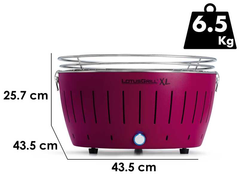 LotusGrill LG G435 U PU - Barbecue portatile per esterno XL - Scocca viola