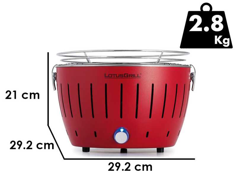 LotusGrill LG G28 U RD - Barbecue portatile per esterno Mini - Scocca rossa