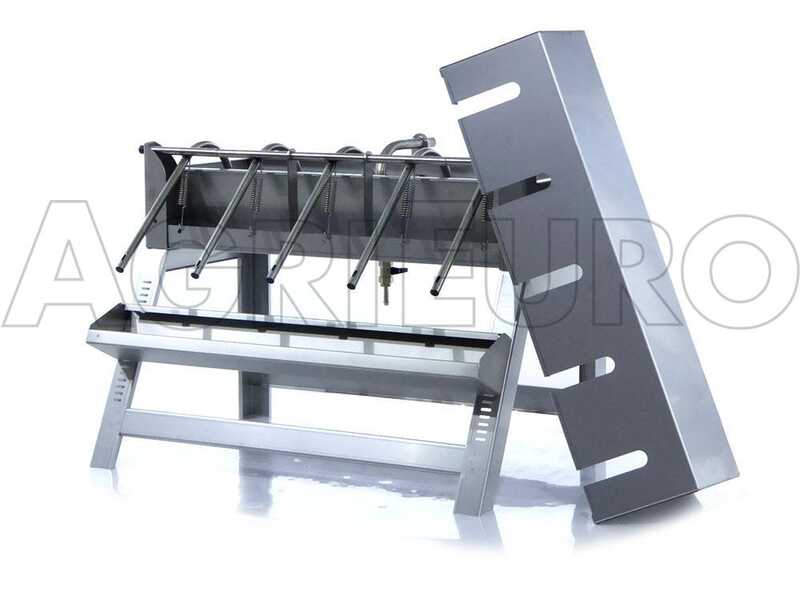 OUTLET - SENZA IMBALLO ORIGINALE - Enotecnica Pillan 5B INOX - Riempitrice manuale a 5 attacchi con beccucci serbatoio e struttura in acciaio inox