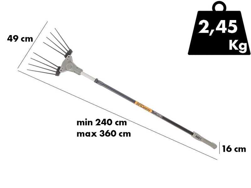 Volpi Super Bomber 195XL - Abbacchiatore elettrico a batteria - Asta telescopica 240/360cm