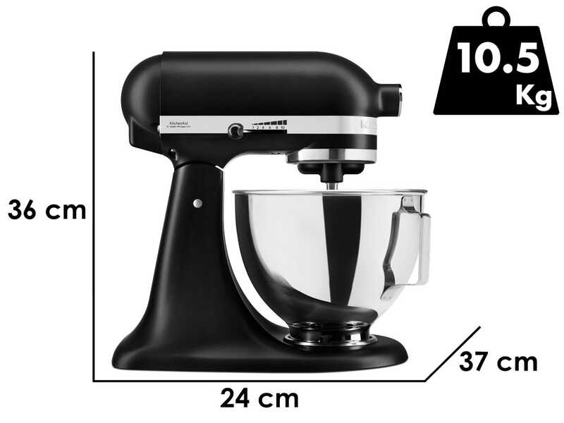 KitchenAid Classic 5KSM95PS-EBM Nero Opaco - Planetaria con testa reclinabile