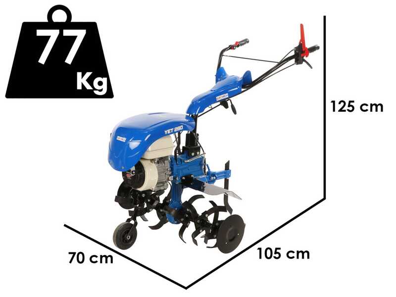 EuroMech YET 280 - Motozappa a scoppio - 6.5 HP - Honda GP200