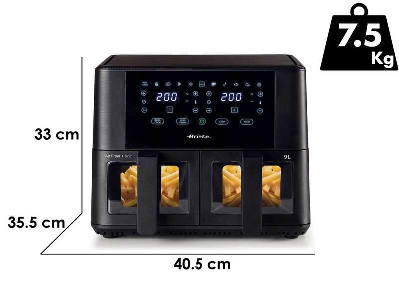 Ariete 4631 - Friggitrice ad aria doppio vetro 9 L