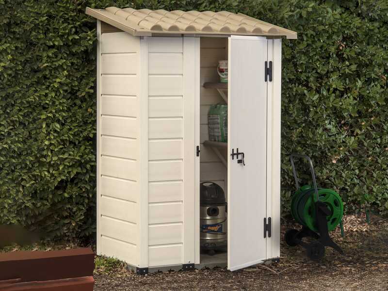 Garofalo Tuscany 100 - Casetta da giardino - Con porta decentrata - 122.5x82.5x201 cm