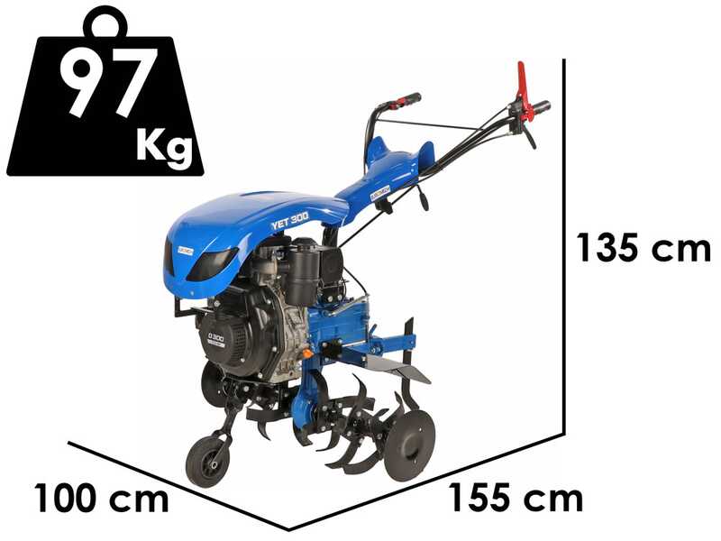 EuroMech YET 300 - Motozappa diesel 7 HP - Motore D300 208cc