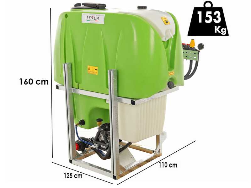 Seven Italy 600L - Gruppo botte per diserbo a trattore - Pompa Comet BP 75