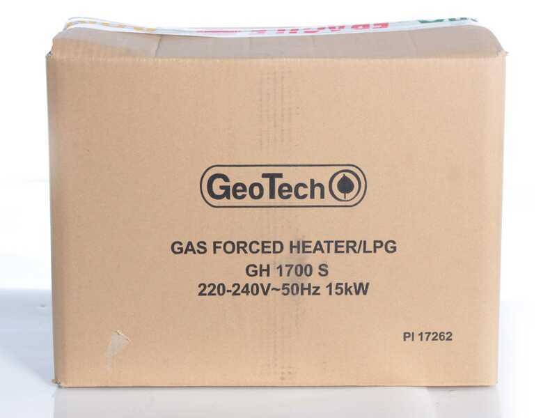 OUTLET - UTILIZZATO PER PROVA - Generatore di aria calda a gas GeoTech GH 1700 S - avviamento piezoelettrico manuale (S)