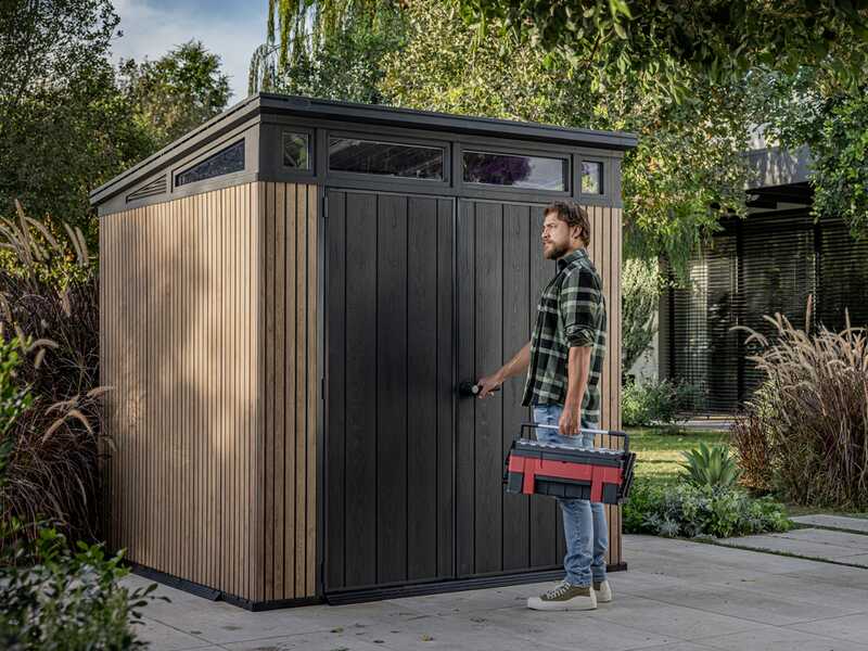 Keter Signature Venetian 7x7 - Casetta da giardino - Con porta doppia anta - 214x218x226 cm