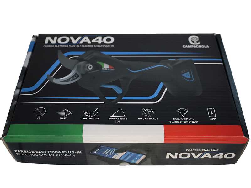 Campagnola NOVA 40 - Forbice elettrica a batteria su asta 150-220cm - 21.6V 5Ah - Diametro di taglio 40mm