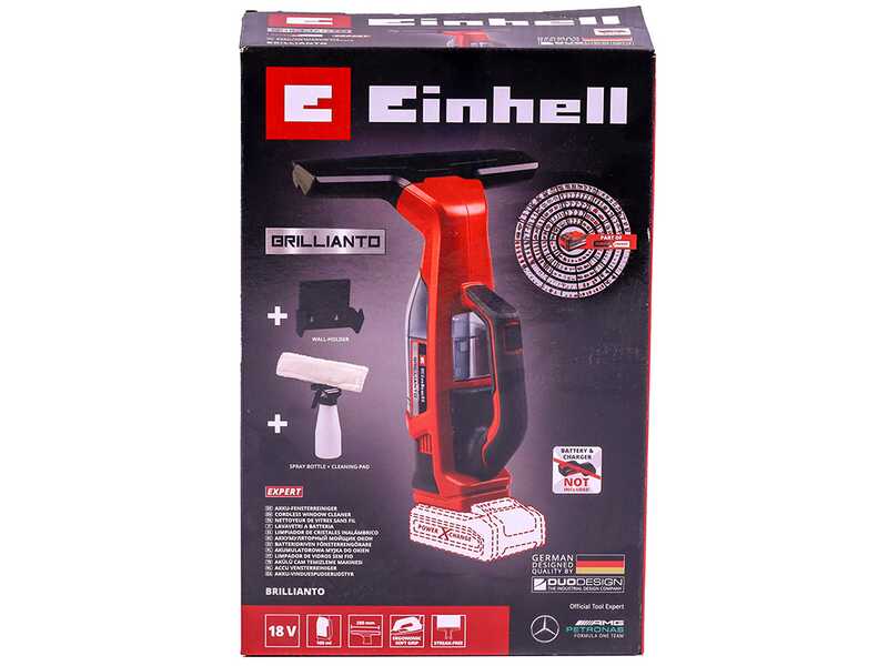 Einhell BRILLIANTO - Lavavetri a batteria - aspiragocce portatile - 18V/5.2Ah