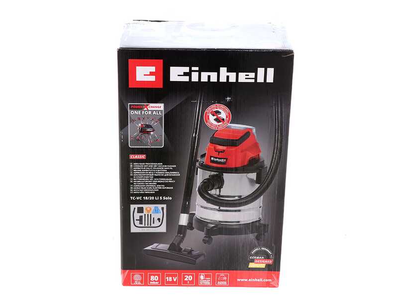 Einhell TC-VC 18/20 Li - Aspirasolidi e liquidi a batteria - 18V 4Ah