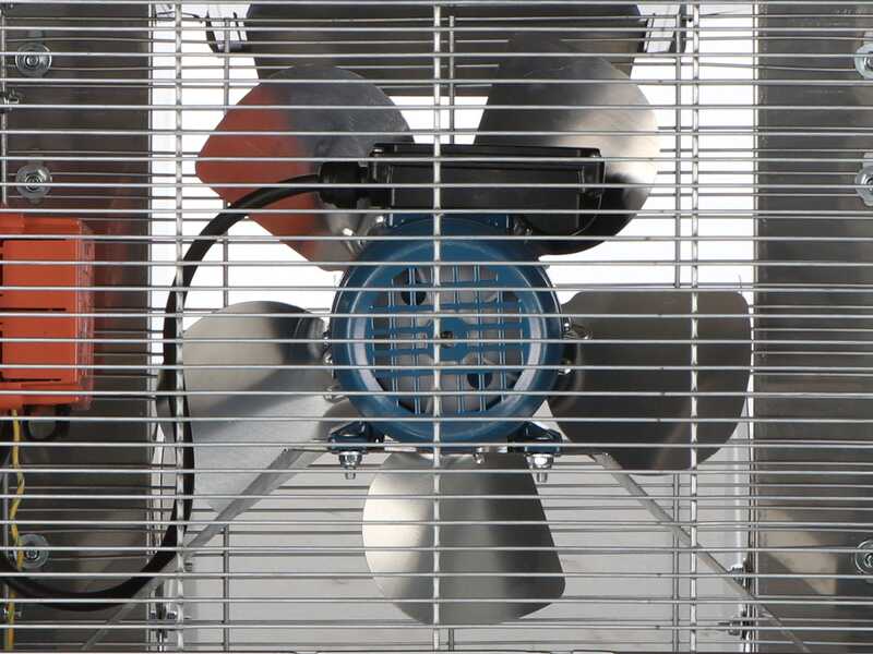 Jolly Falkom &ndash; Defogliatrice elettrica per olive in acciaio inox AISI 304 &ndash; Variatore di velocit&agrave; e vasca 77 L