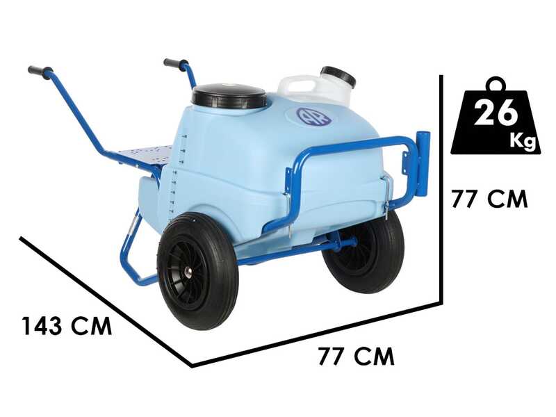 Annovi Reverberi CAR 130/H + AR DUE EM - Carrello con cisterna con elettropompa per irrorazione