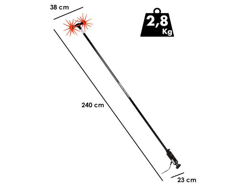 Ripartrak Mark II X.4 FX - Abbacchiatore elettrico - Asta carbonio 2.4 mt