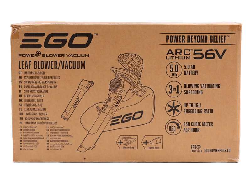 EGO LV5004E - Soffiatore e aspiratore a batteria - 56V 5Ah