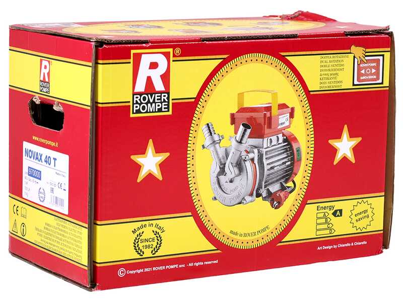 Rover Novax 40 T - Pompa elettrica da travaso in lega antiossidante - Trifase - 400V