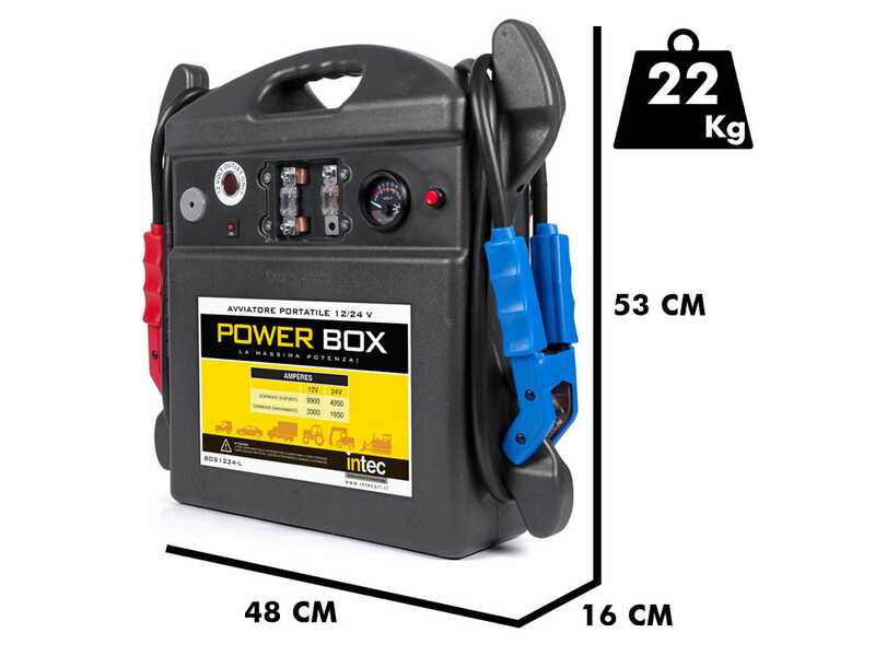 Intec BOS1224-LS - Avviatore professionale portatile a batteria - 12/24V - 9900CA
