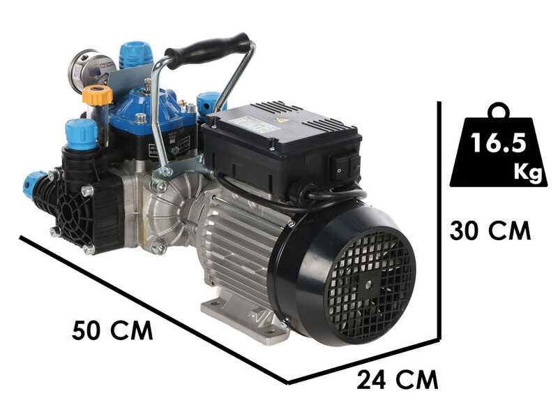 Kit motopompa elettrica da irrorazione con carrello - Bertolini Pumps POLY 2025 H.P. RTE.1 - Per prodotti chimici e acidi