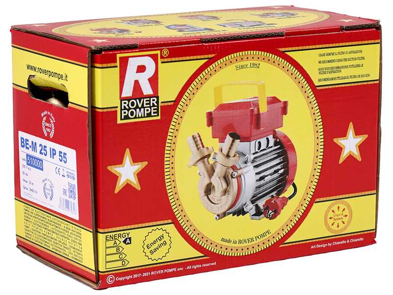 Rover BE-M 25 IP 55 - Pompa elettrica da travaso in bronzo con protezione IP55 - Monofase - 230V