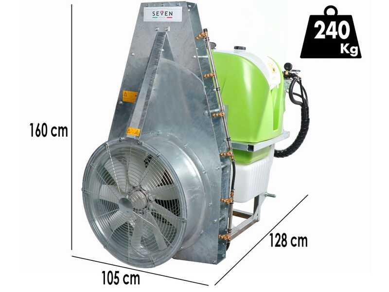 Seven Italy 400 - Atomizzatore portato a torre per irrorazione - Capacit&agrave; 400 L - Pompa APS 71