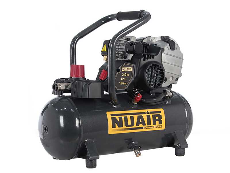OUTLET - UTILIZZATO PER PROVA - Nuair FU 227/10/12 - Compressore aria elettrico portatile monofase - Motore 2 HP - 12 lt
