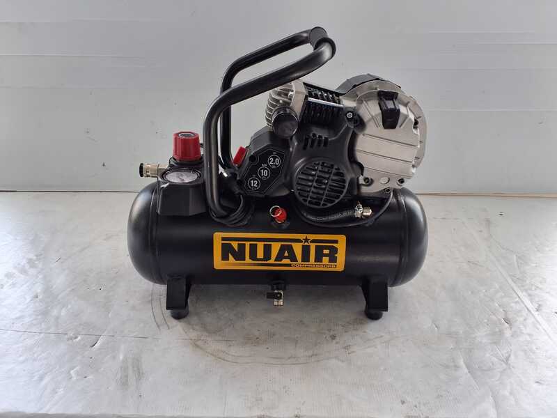 OUTLET - UTILIZZATO PER PROVA - Nuair FU 227/10/12 - Compressore aria elettrico portatile monofase - Motore 2 HP - 12 lt