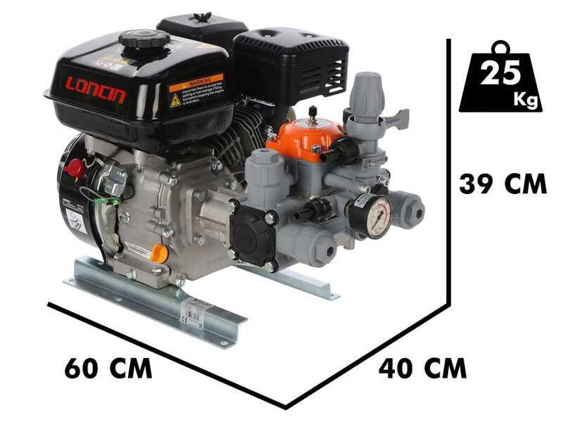 Comet MTP BPX25 PP - Motopompa per irrorazione - motore Loncin G200F - versione per acidi e prodotti chimici