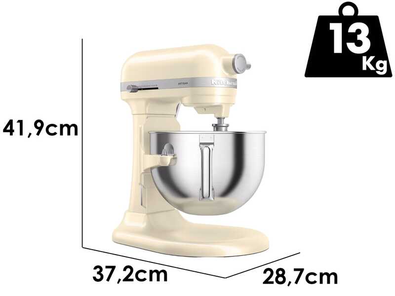 KitchenAid Artisan 5KSM60SPX-EAC Crema - Planetaria con ciotola sollevabile