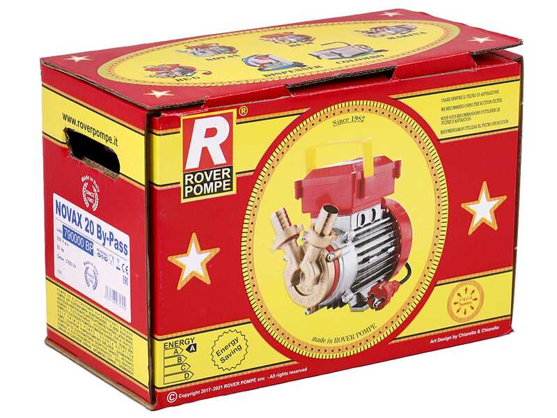 Rover Novax 20 By-Pass - Pompa elettrica da travaso in lega antiossidante - Monofase - 230V
