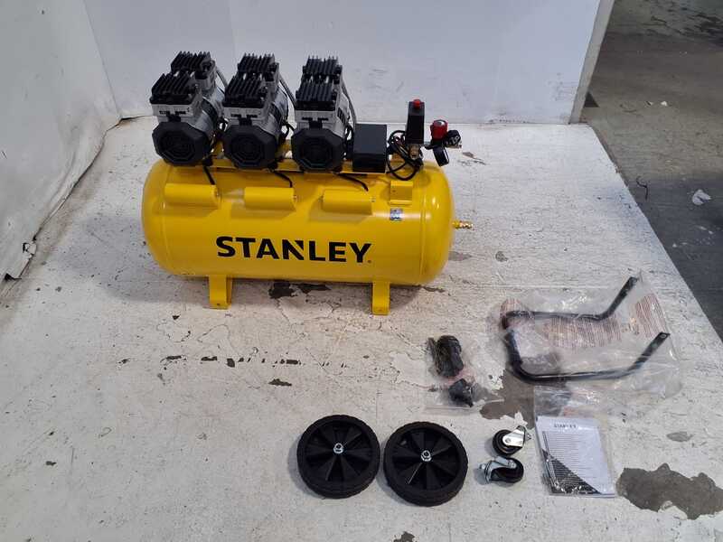 OUTLET - PICCOLI DIFETTI ESTETICI - Stanley DST 370/8/100-3 - Compressore aria elettrico monofase silenziato, oil-less - Motore 3 HP - 100 lt