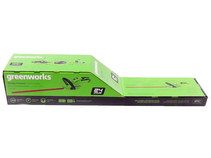 Greenworks G24HT56 - Tagliasiepi a batteria litio 24V/8Ah - Lama da 56 cm