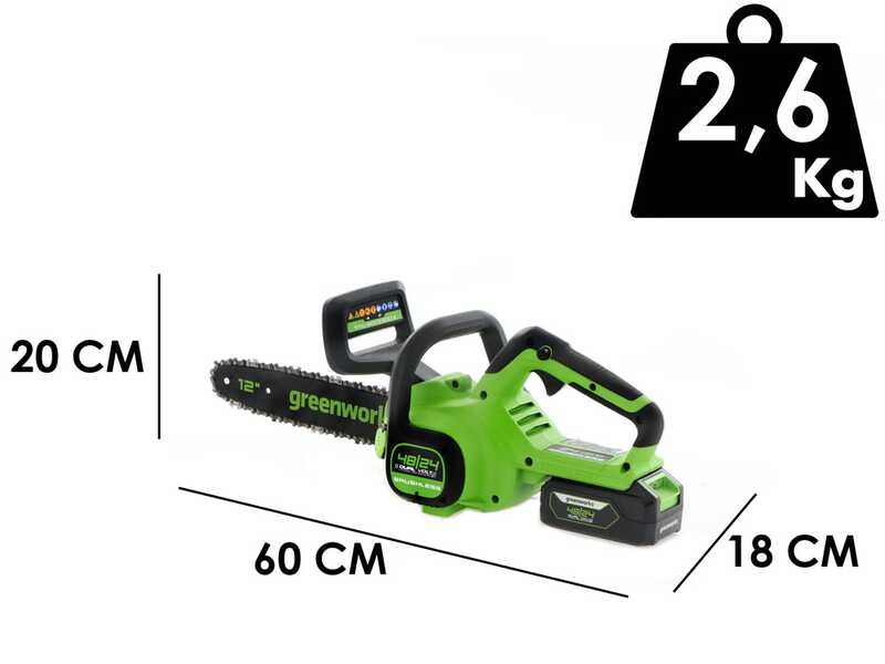 Greenworks GD24CS30 - Elettrosega a batteria 24V 8Ah - Lama da 30cm