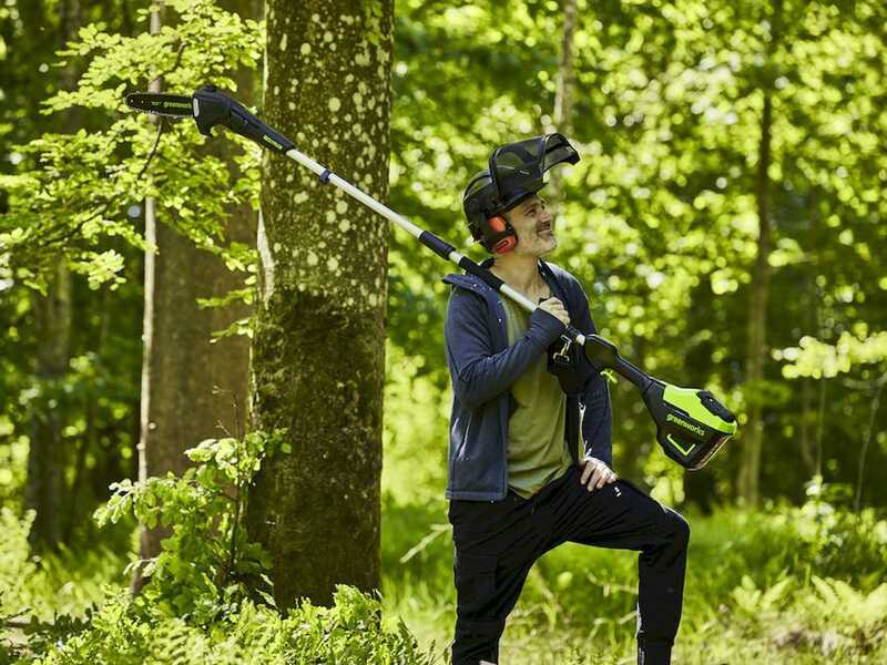 Greenworks GD60PS25 - Potatore su asta di prolunga a batteria 60V - Batteria 4Ah