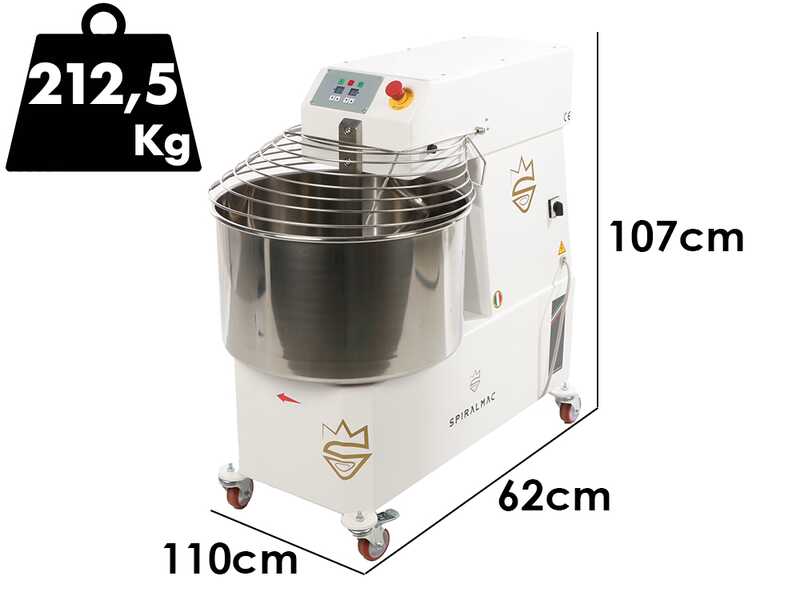 Spiralmac SV60 2 VEL PNL - Impastatrice a spirale - Capacit&agrave; 60 Kg - Trifase