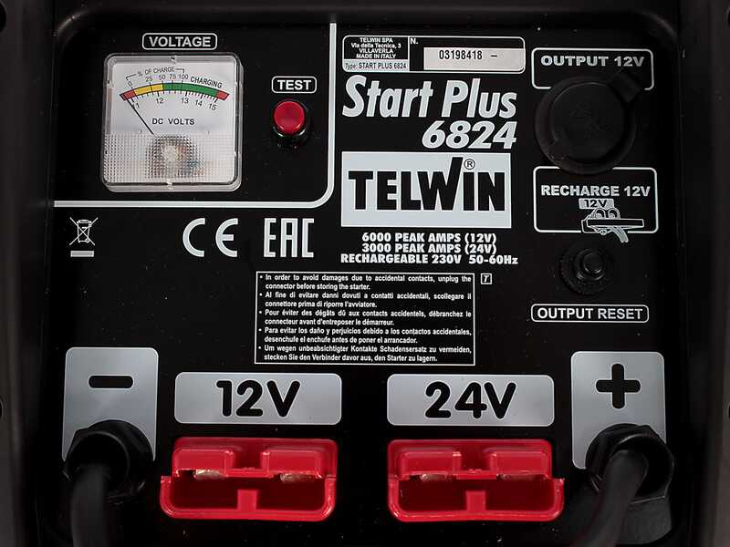 OUTLET - DIFETTI ESTETICI - Telwin Start Plus 6824 - Avviatore a batteria - batterie 24V e 12V - caricabatterie incluso