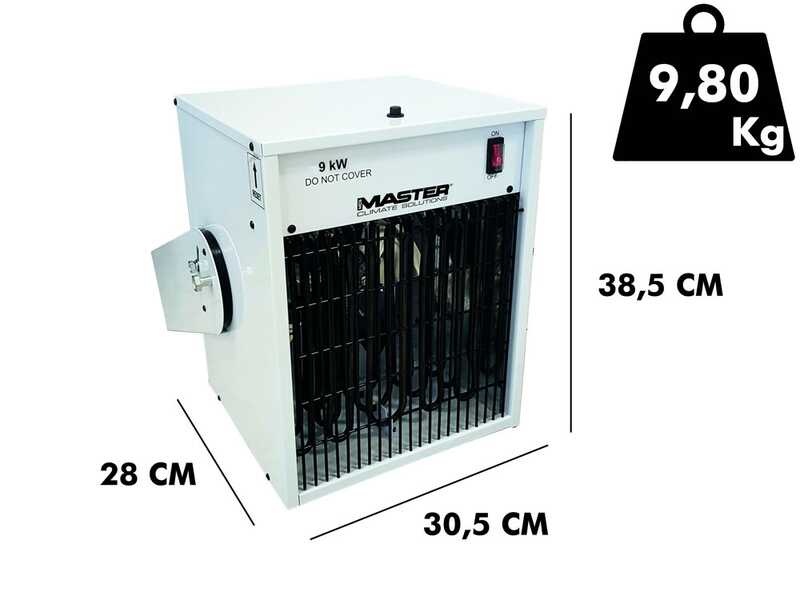 Master TR 9D - Generatore di aria calda elettrico con ventilatore - 9 kw - Unit&agrave; di controllo remota