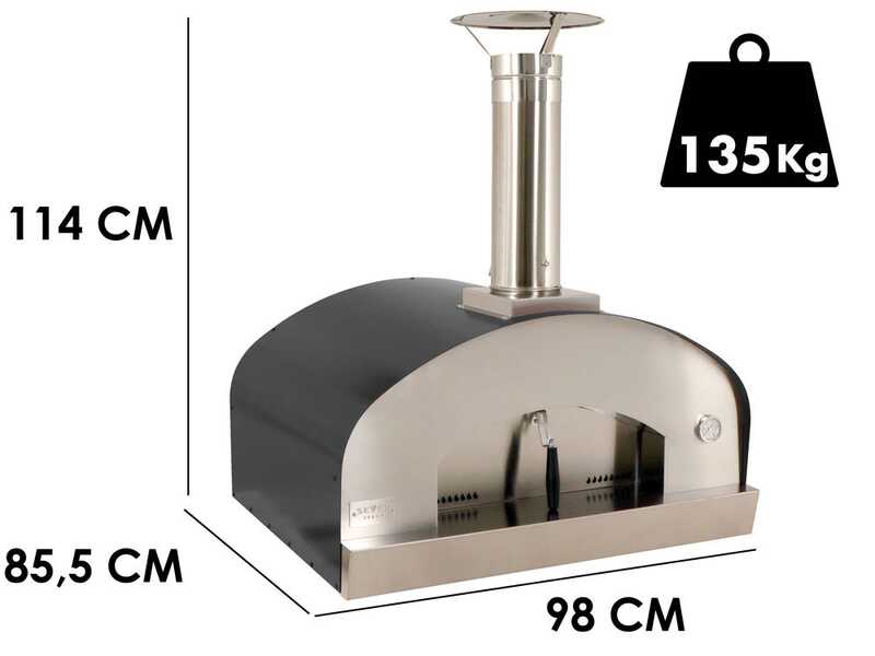 OUTLET - PICCOLI DIFETTI ESTETICI - Seven Italy Eros Antracite - Forno a legna