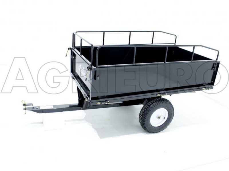 GeoTech MAXI - Carrello ribaltabile trainato in acciaio per trattorino tagliaerba - 145x71(h 32 cm)
