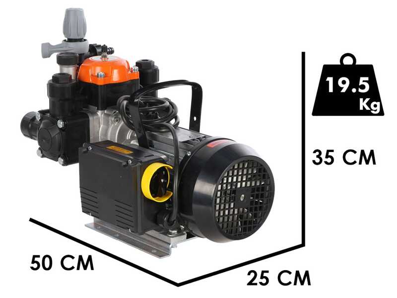 Kit motopompa elettrica da irrorazione con carrello - Comet MTP BPX25 PA6 - Per prodotti chimici e acidi