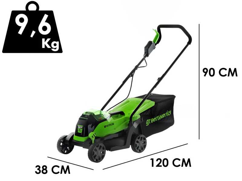 Greenworks GD24LM33 - Tagliaerba a batteria - 24V/10Ah - Taglio 33 cm
